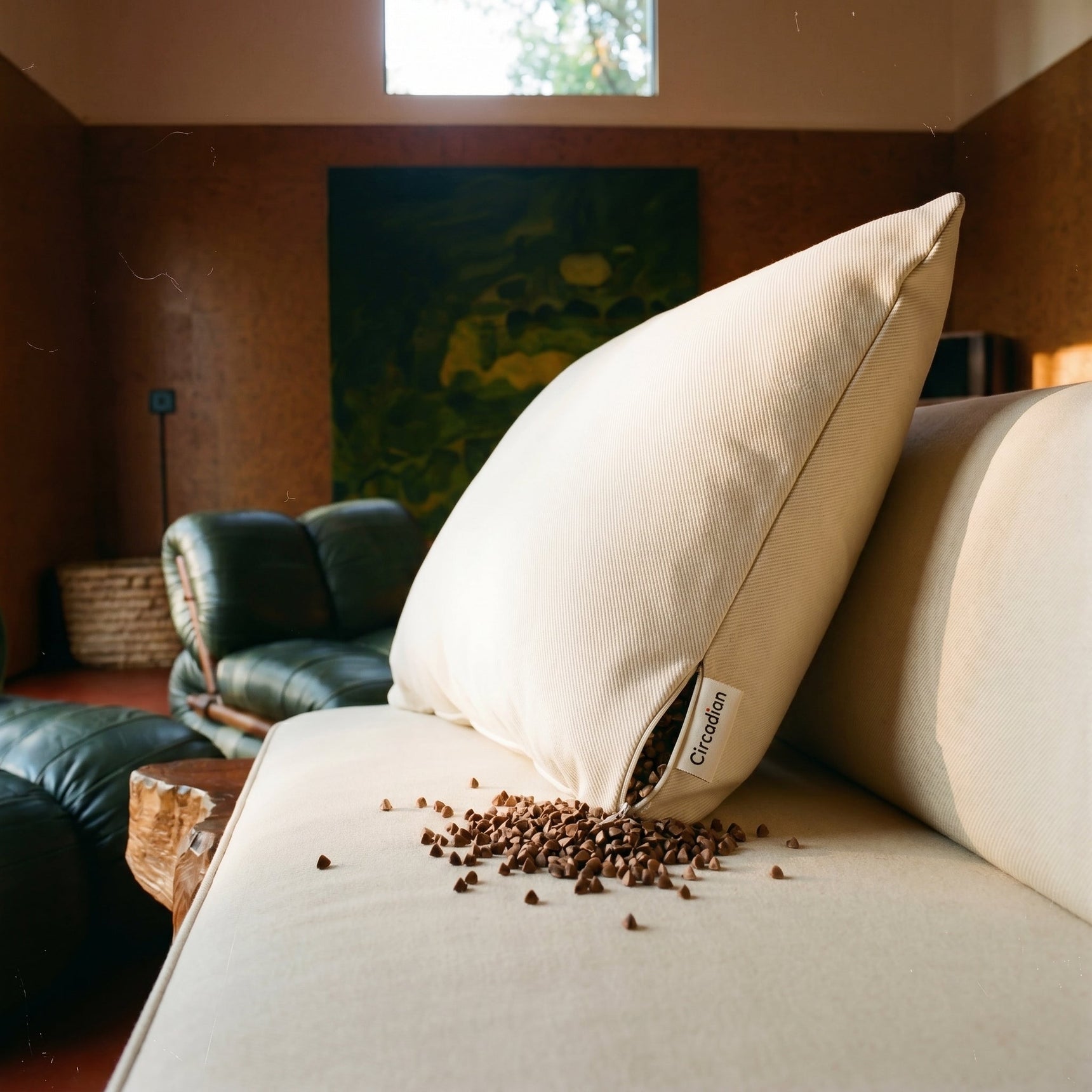 MUJI buckwheat pillow cover removal zipper