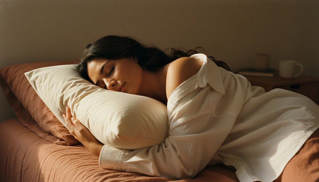 Side-by-side comparison of kapok fiber and down clusters showing their different textures and structures