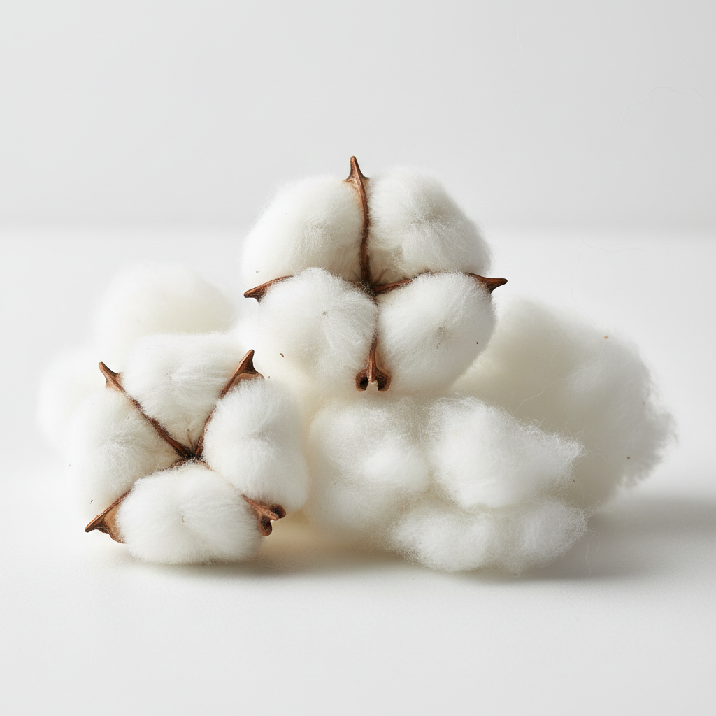 Close-up of cotton bolls on a light background