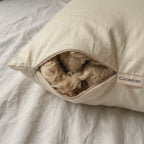 Our woven Circadian label beside the open zipper.