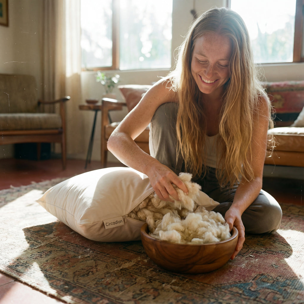 Kapok fill refill — restore your Circadian kapok pillow's down-soft loft