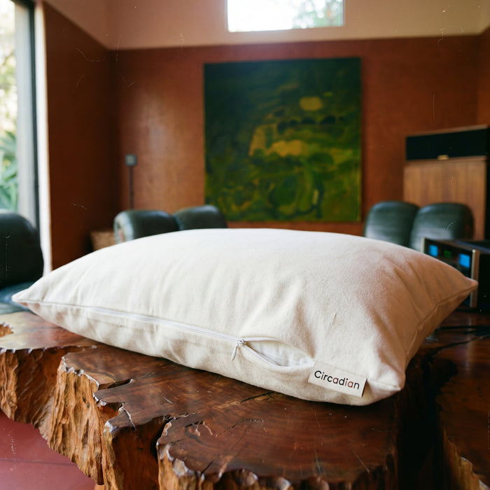 Waterproof organic cotton pillow protector — GOTS certified, handmade in New Jersey