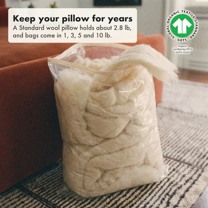 Organic Wool Pillow Fill Refill