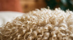 Macro of crimped organic wool fill used in the Circadian Body Pillow.